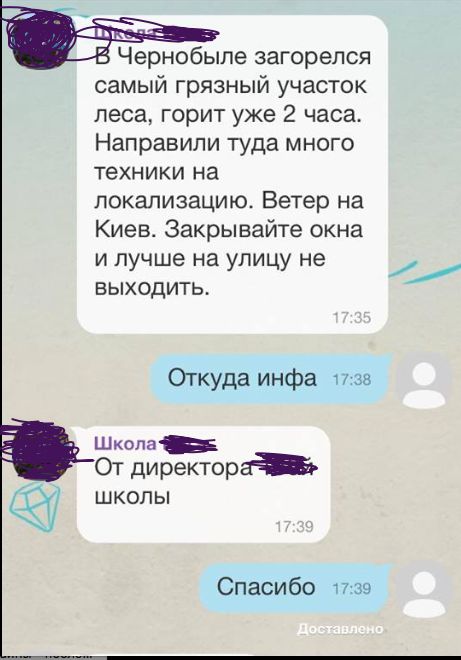 В Чернобыле горит радиоактивный лес. Украинцам советуют запереться в домах и не попадать под дождь