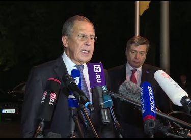 Пресс-подход Сергея Лаврова по итогам переговоров «нормандской четвёрки» в Берлине