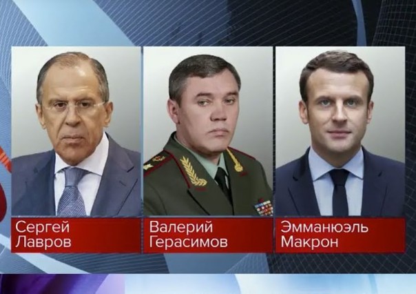 Министр иностранных дел Сергей Лавров и начальник Генштаба Валерий Герасимов провели переговоры с президентом Франции Эммануэлем Макроном