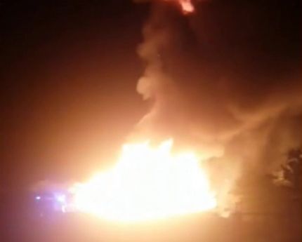 Крупный пожар на складе с химикатами потушили в городе Тимашевске Краснодарского края