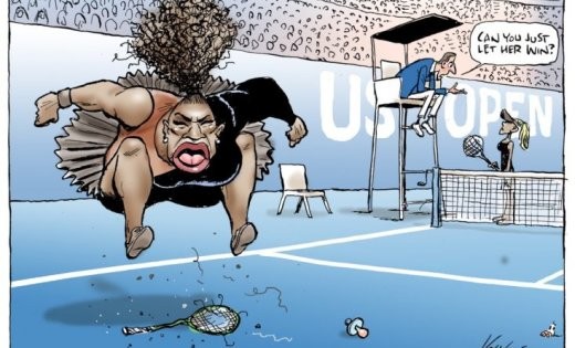 Карикатура на Серену Уильямс в образе капризной девчонки вызвала скандал