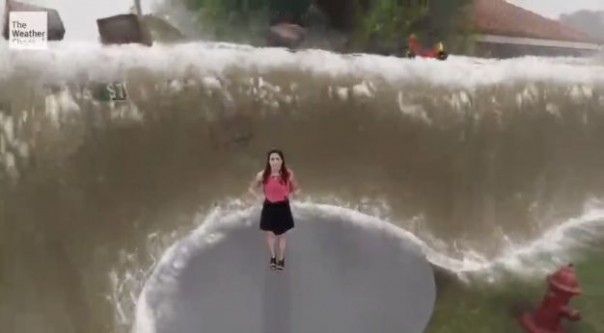 Ведущая показала возможные последствия урагана "Флоренс", и американцы в ужасе