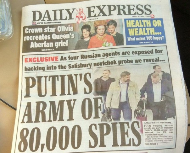 «Армия шпионов Путина»: Британская газета насчитала 80 тысяч «агентов Кремля»