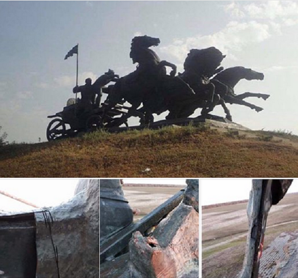 На Херсонщине «Легендарную тачанку» распиливают на металлолом