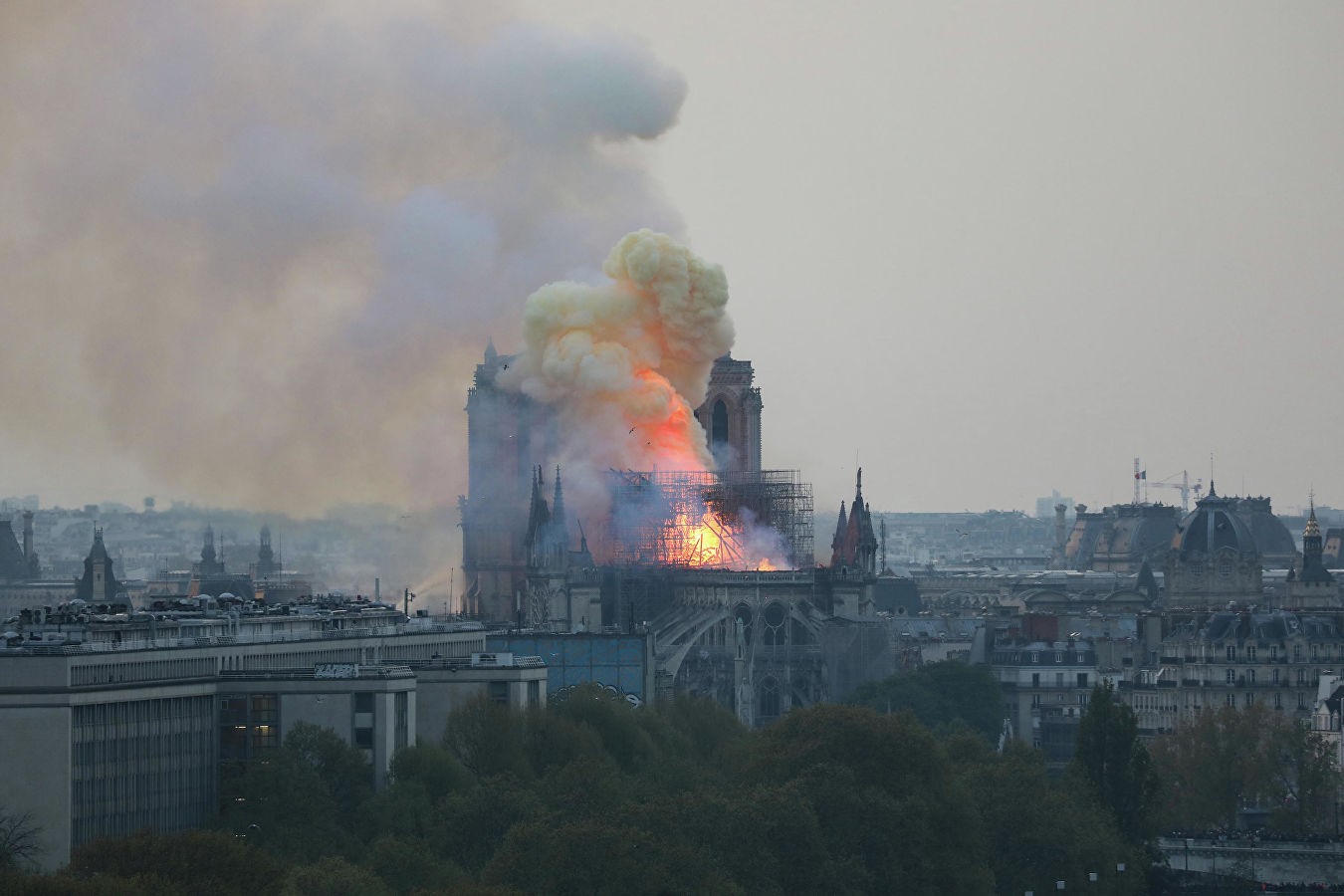Пожар в соборе парижской богоматери 2019