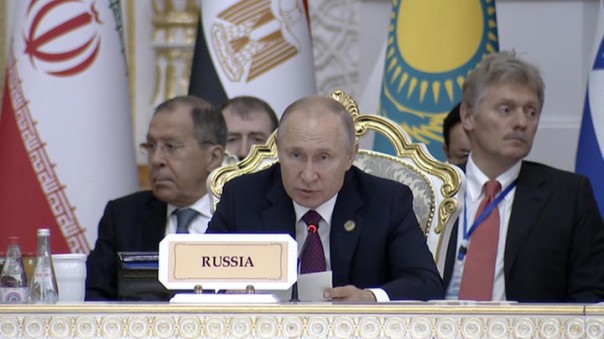 На саммите в Душанбе Путин призвал покончить с "торговыми войнами и боями без правил" | Совещание по взаимодействию и мерам доверия в Азии