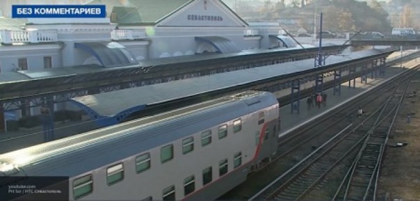 На вокзал Севастополя прибыл первый двухэтажный поезд