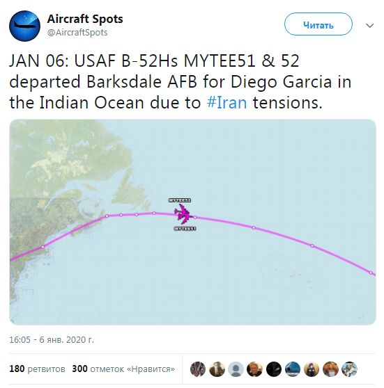 СМИ сообщили о переброске американских B-52 ближе к Ирану