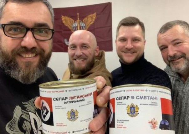 «Сепар Луганский», «Снегирь православный в масле». АТОшники наладили выпуск нацистских консервов