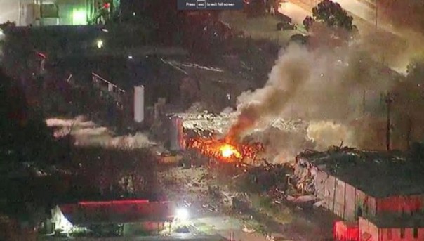 Мощный взрыв в Техасе попал на видео