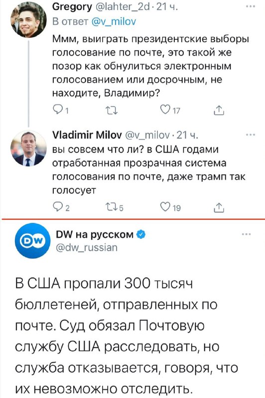 Российские либералы «не видят» фальсификаций на выборах в США