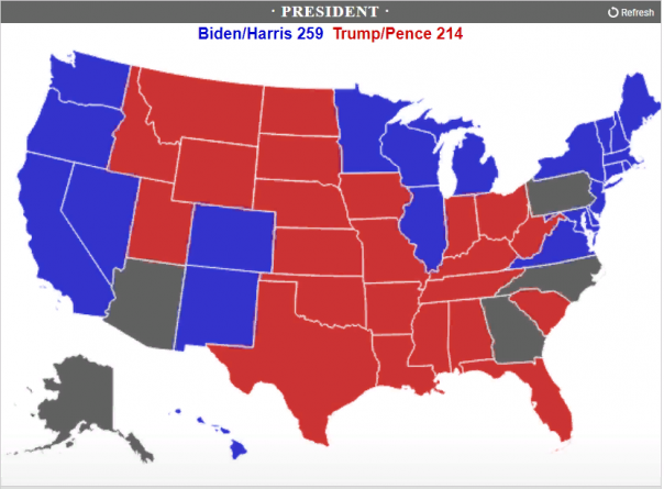 RealClearPolitics отнял у Байдена победу на выборах в США