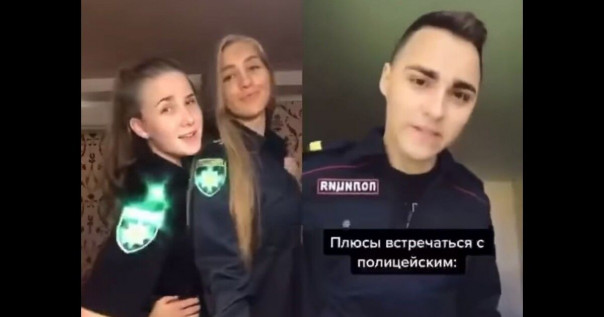 «Всегда отмажет»: украинские курсантки «зажгли» с российским копом