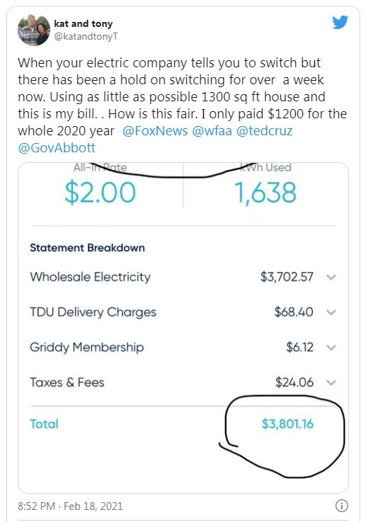 Техас: Счастливцам, кого не отрубило от электричества на много дней, начинают приходить ДИКИЕ счета | И о Техасе кратко