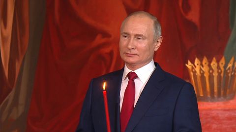 Путин поздравил православных россиян с Пасхой