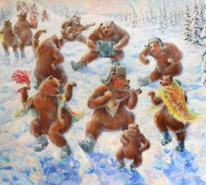 Семь медведей устроили вечеринку в комплексе с бассейнами и теннисным кортом