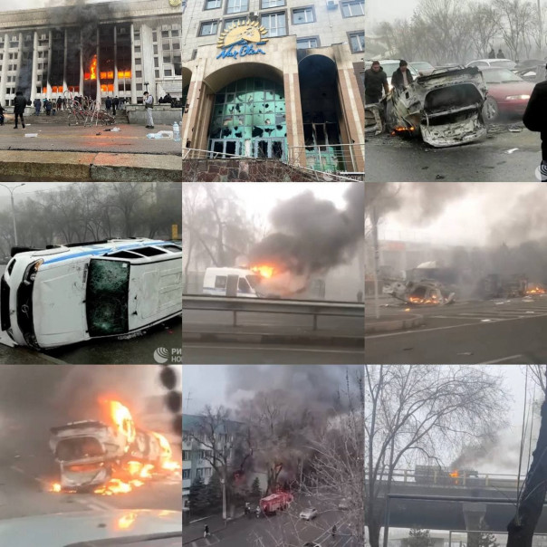 "Мирные протестующие" в Алма-Ате разгромили офис телеканала «Мир»