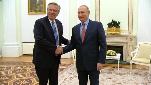 Пресс-конференция президентов России Владимира Путина и аргентинского лидера Альберто Фернандеса