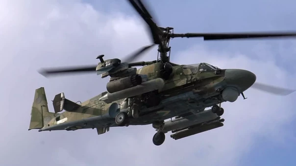 Минобороны опубликовало видео уничтожения техники ВСУ вертолётами Ка-52