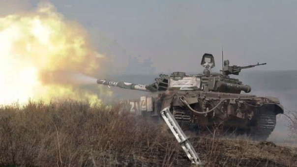 Утилизация укров танковым выстрелом - видео от первого лица