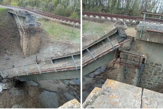 Курский губернатор назвал диверсией обрушение железнодорожного моста