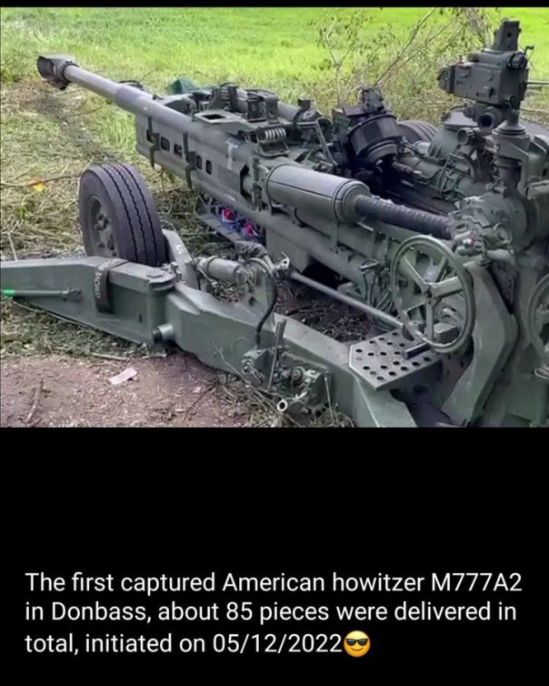 Сообщают, что российская армия затрофеила на Донбассе американскую 155-мм/39 гаубицу серии М777