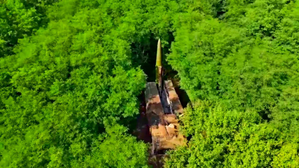 Работа ракетного комплекса «Искандер-М» по цели на Украине