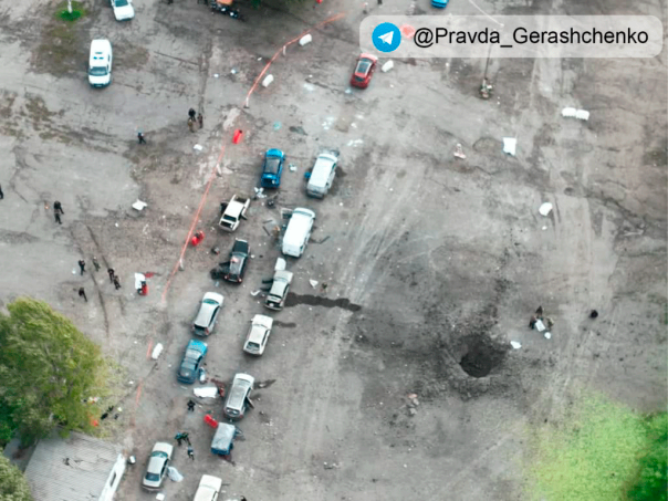 Воронка от взрыва 155 мм снаряда