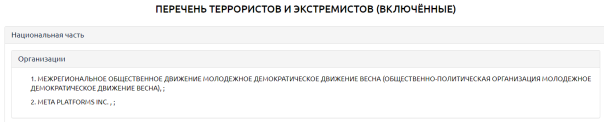 Росфинмониторинг внёс американскую компанию Meta Platforms* в перечень террористов и экстремистов