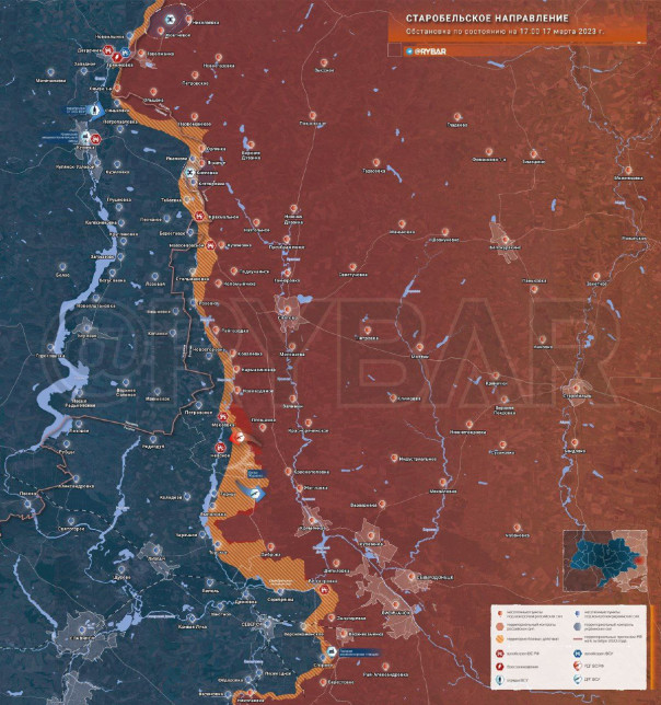 Старобельское направление обстановка по состоянию на 17.00 17 марта 2023 года | Борис Рожин о ситуации на Артемовском направлении