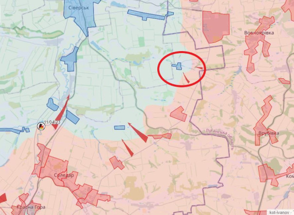 Враг начал отступать из стратегически важного узла обороны между Бахмутом и Северском