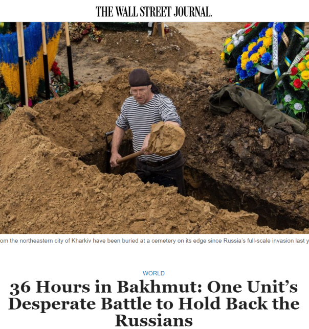 WSJ: 36 часов в Бахмуте - отчаянная битва одного подразделения за сдерживание русских