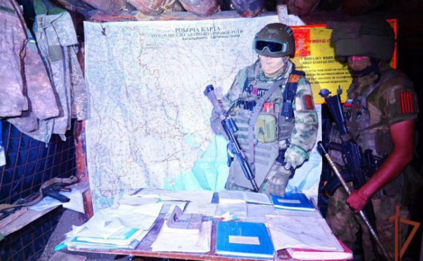 Замаскированный командный пункт подразделения морской пехоты Украины обнаружил спецназ Росгвардии