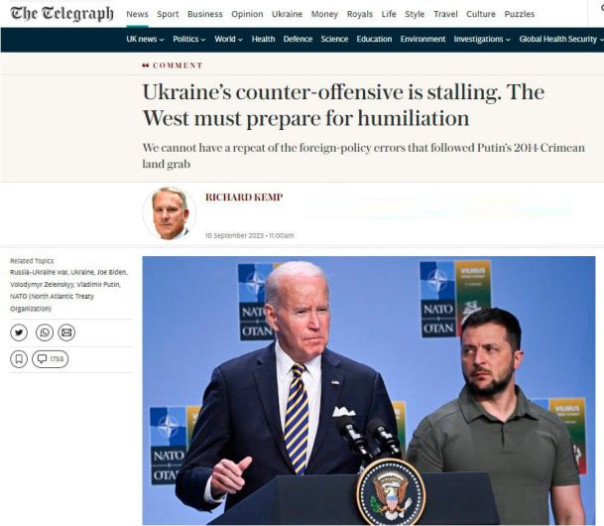 «Украинское контрнаступление в тупике. Запад должен готовиться к унижению», - The Sunday Telegraph