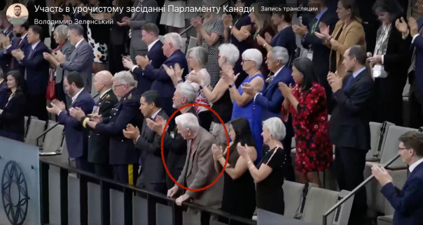 Во время выступления в Канаде Зеленский приветствовал 98-летнего украинского эсэсовца — местные парламентарии салютовали военному преступнику