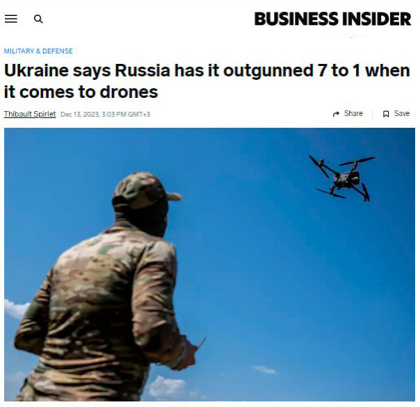 На каждый украинский беспилотник приходится по семь российских, -  Business Insider