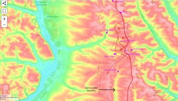 Луганское направление — Крохмальное-Тобаевка-Берестовое - предполагаемый замысел операции