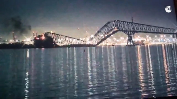 Мост в штате Мэриленд обрушился из-за врезавшегося в него судна