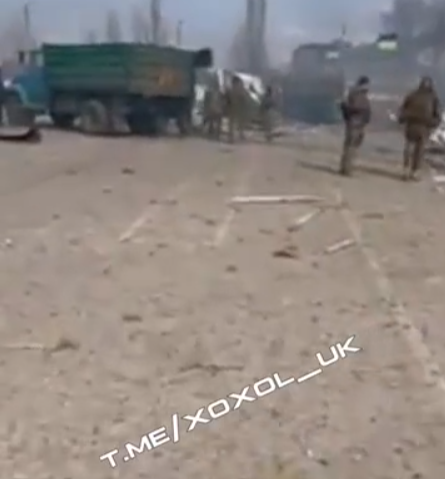 Последствия прилёта ракет по месту дислокации ВСУ