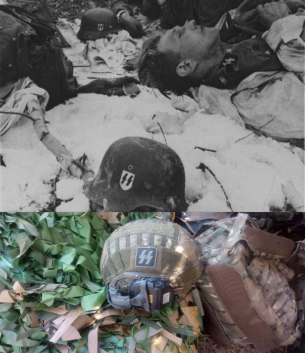 Боевики ВСУ в немецких касках оскорбили старика под Курском