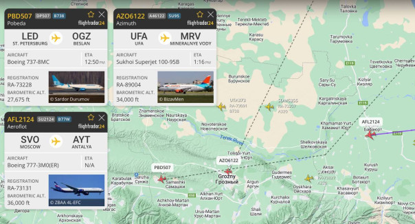 Сразу три российских пассажирских самолёта получили предупреждение об угрозе уничтожения