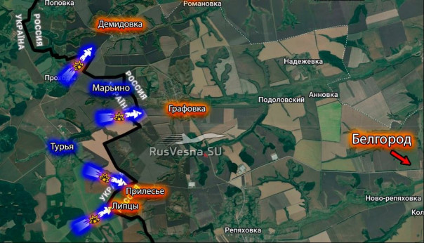 Враг продолжает наступление на Белгородском направлении, пытаясь прорваться к четырём населенным пунктам