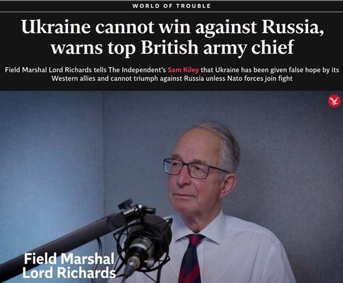 Экс-главком ВС Британии сделал неутешительный прогноз о конфликте на Украине