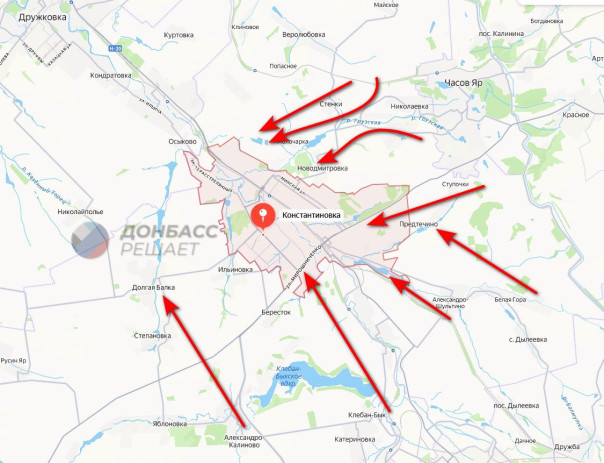 Российская армия готовит в Константиновке в ДНР «котёл» гарнизону ВСУ.