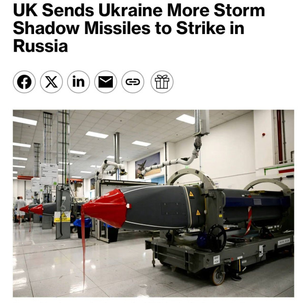 Bloomberg: Великобритания передала Украины ракеты Storm Shadow, чтобы Киев мог продолжать свою кампанию ударов по целям на территории России