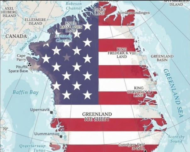 %22Скоро!%22. Жена советника Трампа опубликовала карту с Гренландией в цветах флага США