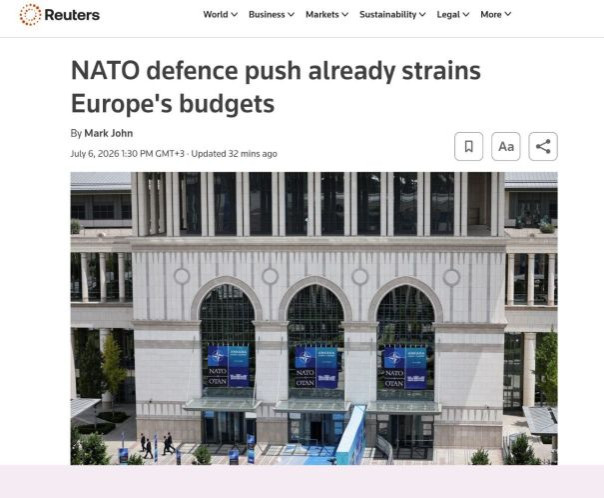 Reuters: Бюджеты стран НАТО трещат по швам