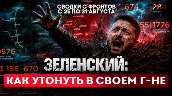 Зеленский: как утонуть в своем га#не. Самоучитель. Большая фронтовая сводка 25-31 августа 2026 года