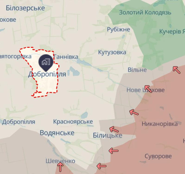 Российские бойцы уже заходят в Доброполье малыми группами