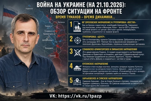 Война на Украине (на 21.10.2026): Обзор ситуации на фронте. Время туманов – время динамики…